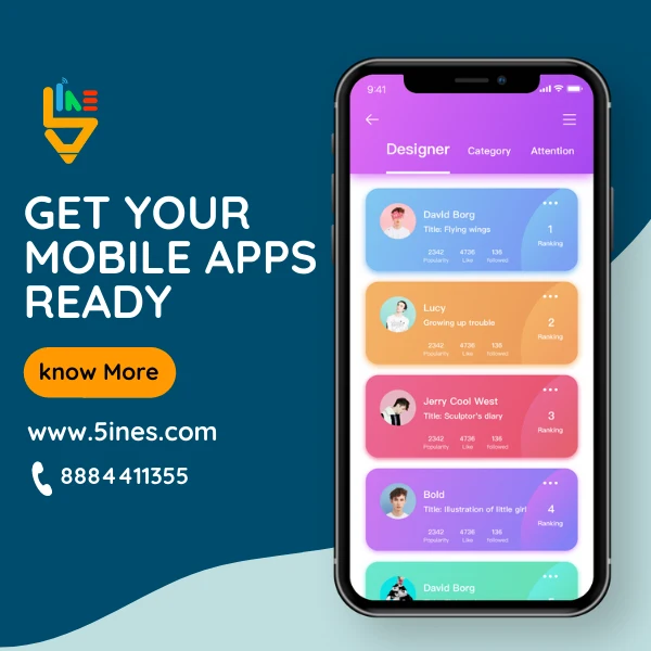 Mobile app UI mockup by app development company in Bangalore