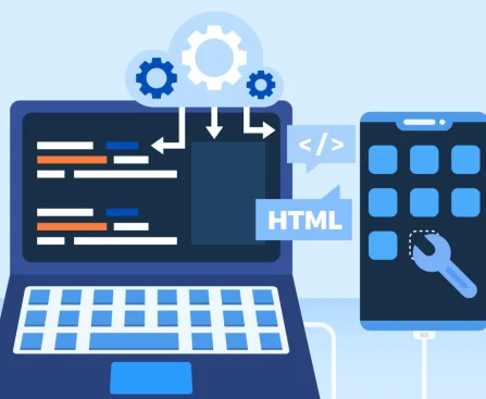 Team working on cross-platform app at app development company in Whitefield