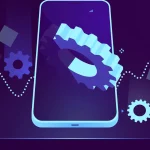 Mobile app with gears symbolizing secure app development services in Bangalore