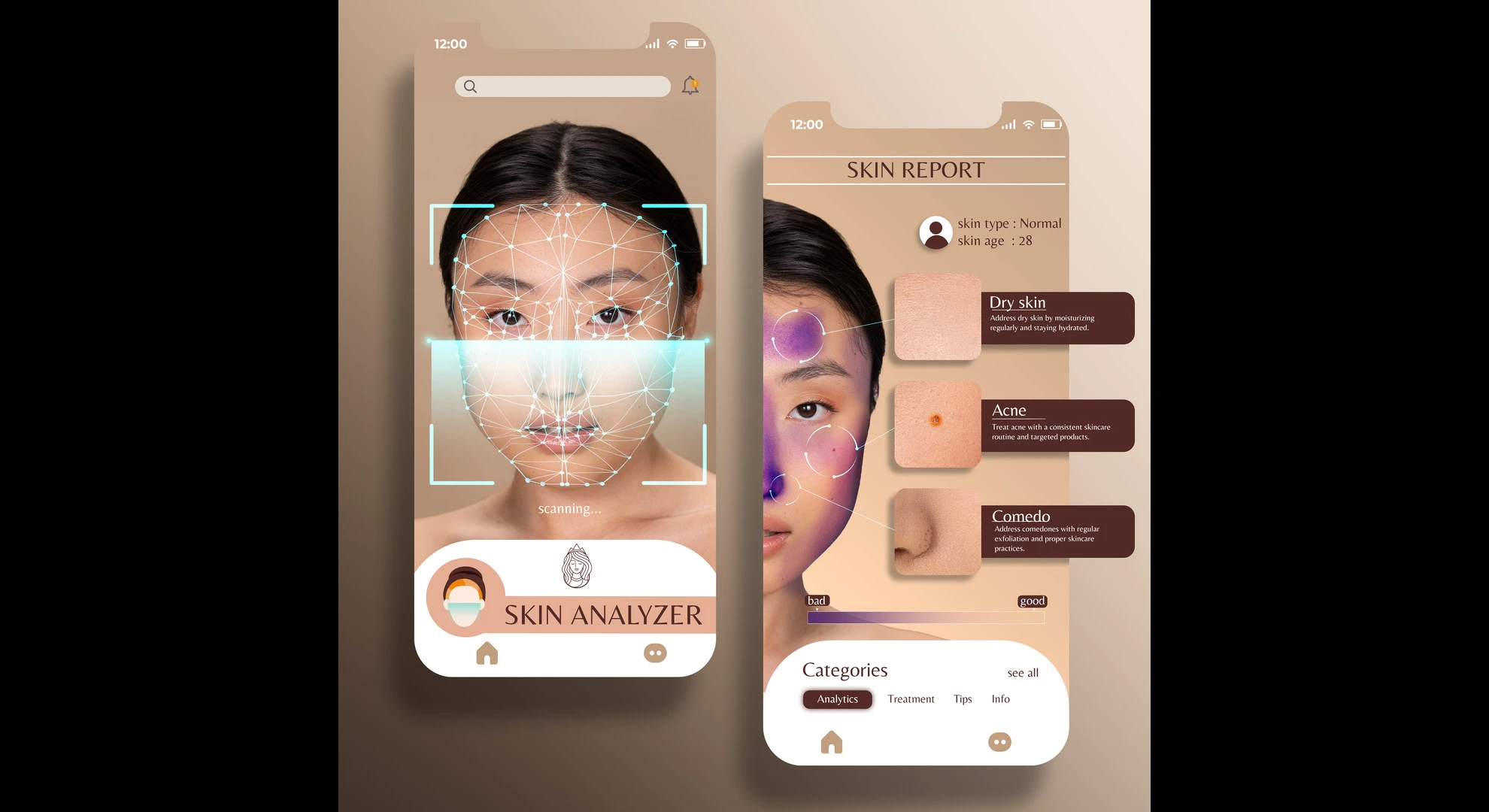Virtual dermatology app by app development company in Bangalore.