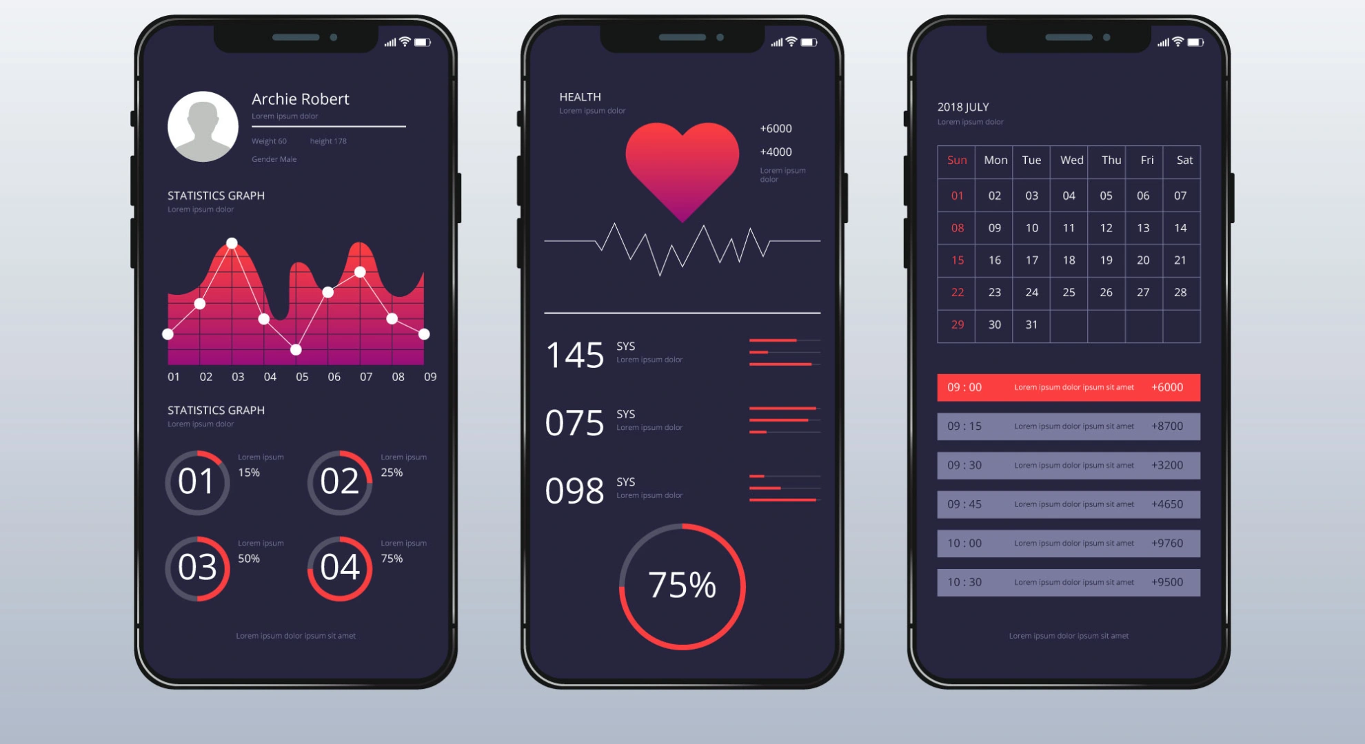 Health management mobile app developed by App Development Services in Bangalore